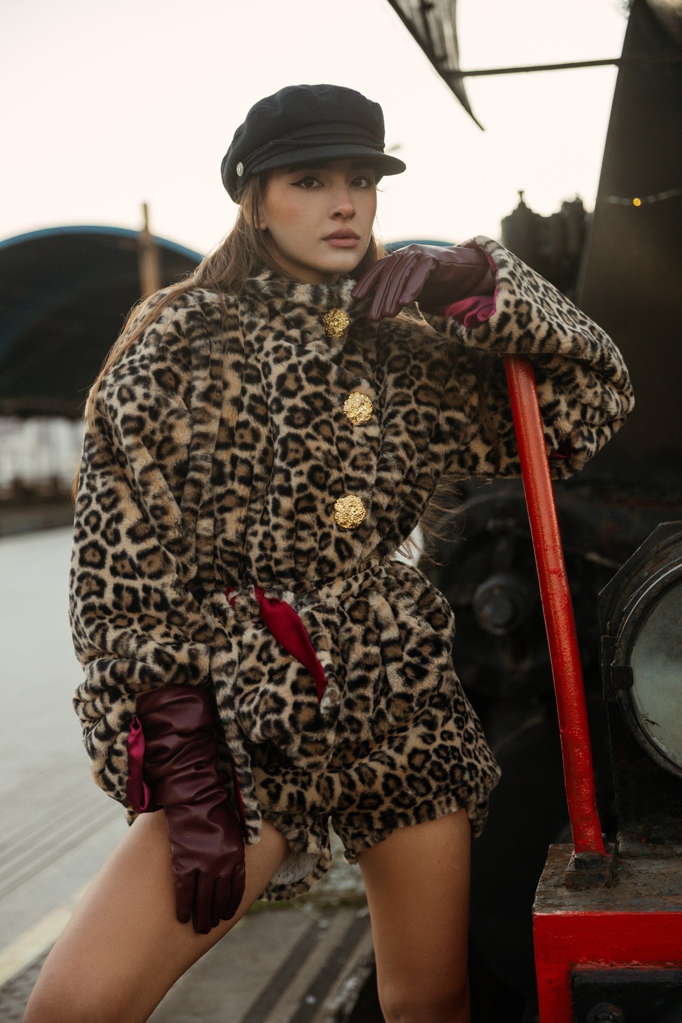 Leopard Fur Jacket - Shorts