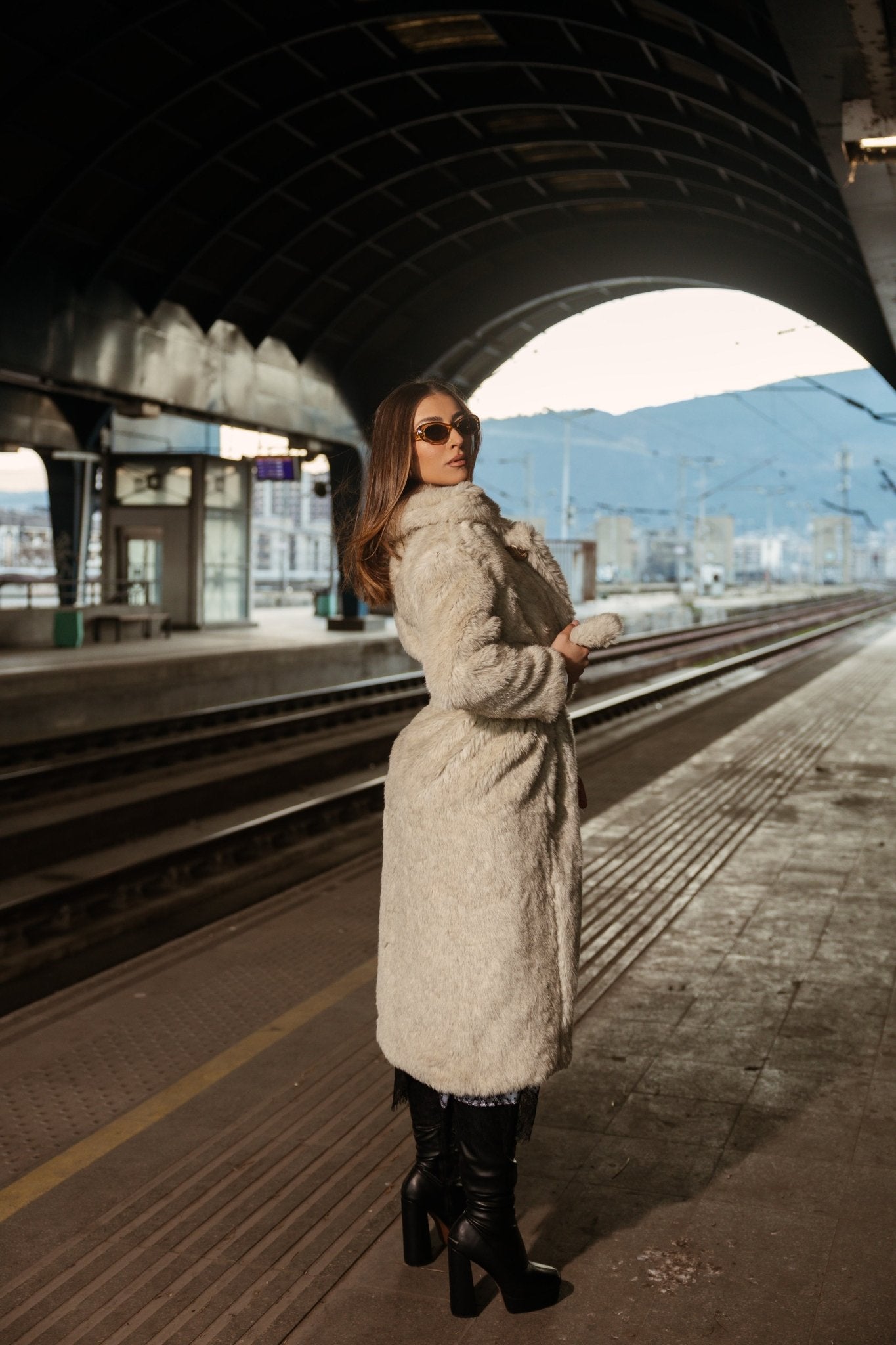 Midi fur collar jacket - Image 3