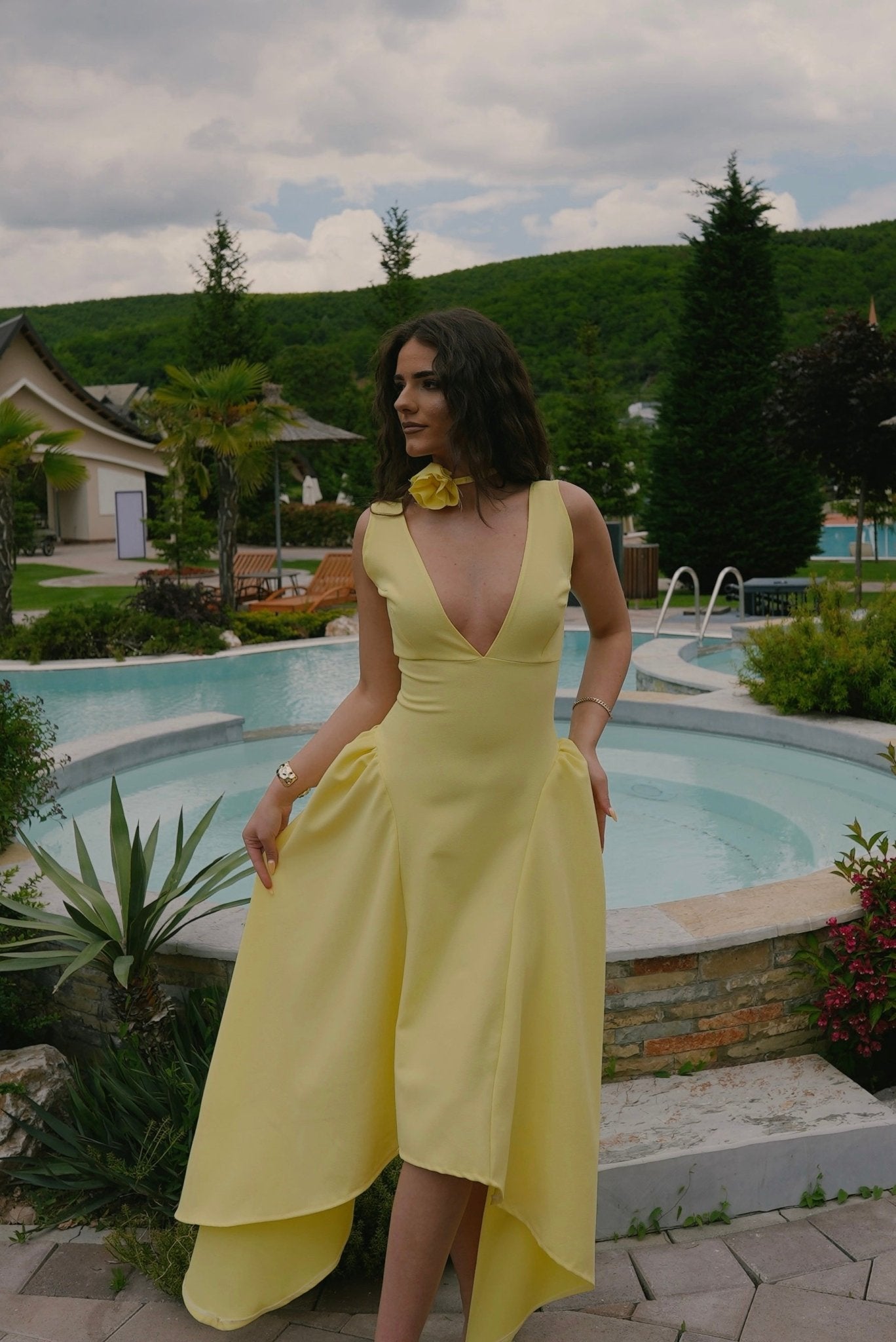 Butter Yellow Midi Dress - Image 3
